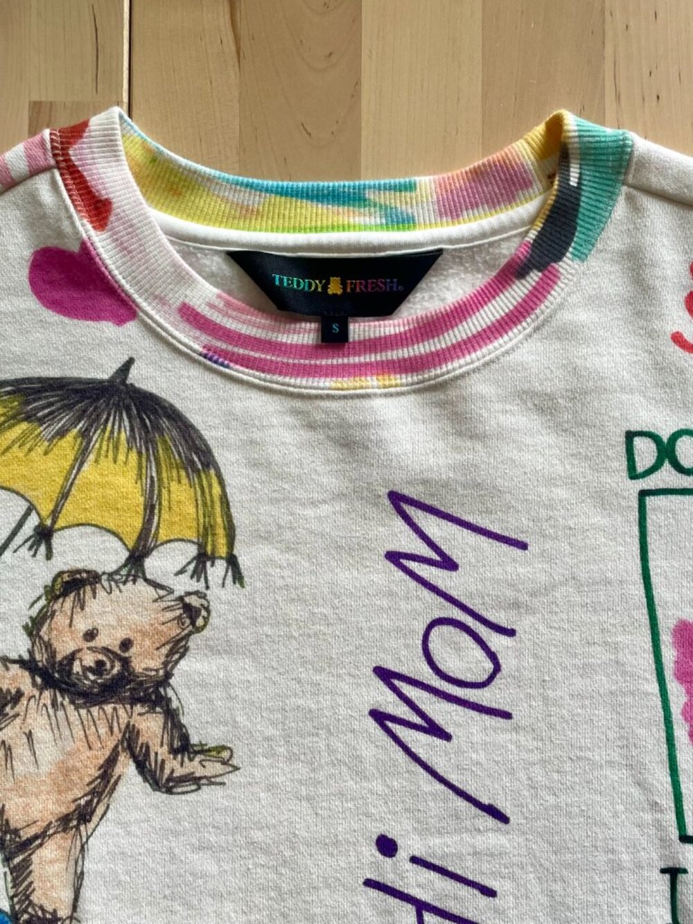 Teddy Fresh Unisex Let It Rain Hila Klein Doodles Crewneck Sweatshirt size Small - Picture 5 of 12